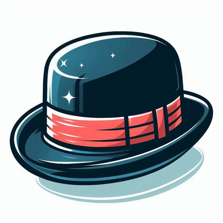 Illustration of a top hat on a white background, vector illustrationのイラスト素材
