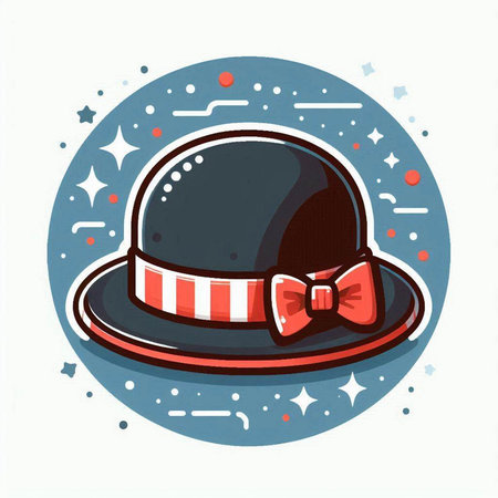 Vector illustration of a man's hat with a bow on a white background.のイラスト素材