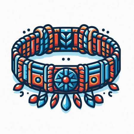 Hand drawn boho style bracelets. Vector illustration for your designのイラスト素材