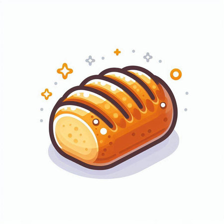 Illustration of bread. Vector illustration of a loaf of bread.のイラスト素材