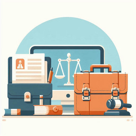Flat design vector illustration concept of law, justice, attorney, attorney, jurisprudence, jurisprudence.のイラスト素材