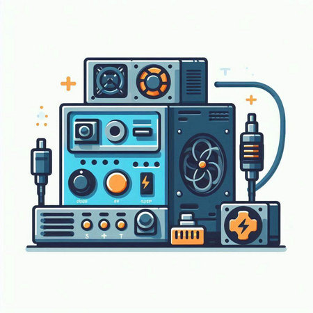 Electronic equipment. Vector illustration in a flat style on a white background.のイラスト素材
