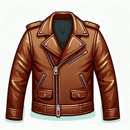Brown leather jacket isolated on a white background. Vector illustration for your designのイラスト素材