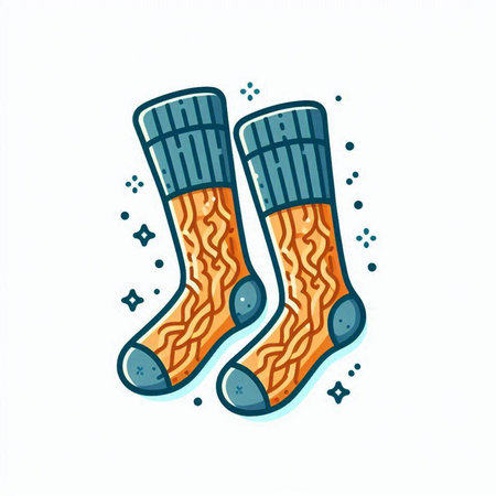 Pair of socks. Vector illustration in doodle style.のイラスト素材