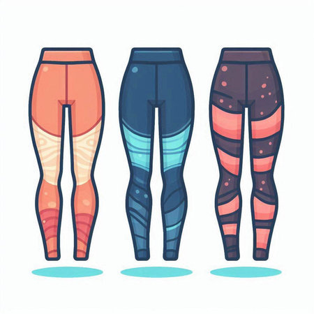 Women's sports leggings. Sportswear. Vector illustration.のイラスト素材