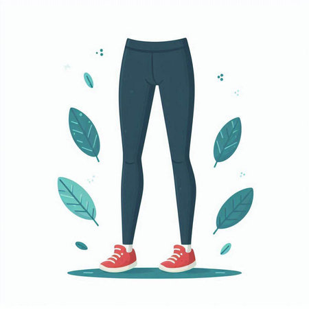 Fitness, sport and healthy lifestyle concept. Vector illustration of female legs in sportswear.のイラスト素材