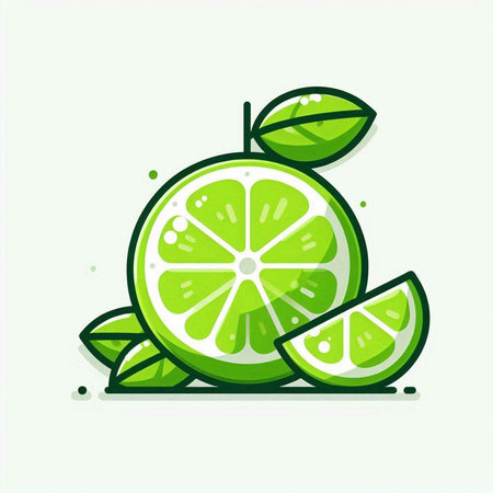 Lime citrus fruit icon. Vector illustration isolated on white background.のイラスト素材