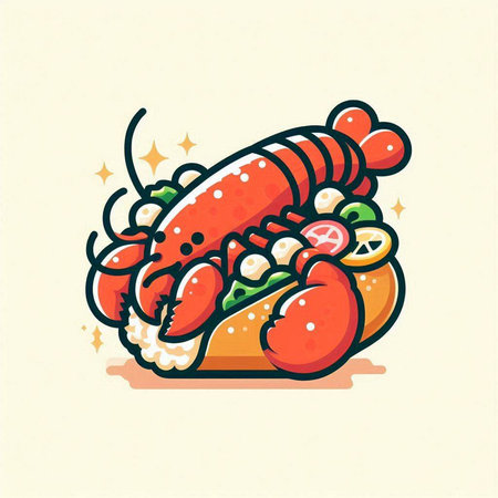 Lobster vector icon. Cartoon illustration of lobster vector icon for web designのイラスト素材