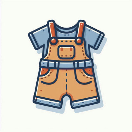 Clothes for baby, vector illustration in doodle style.のイラスト素材