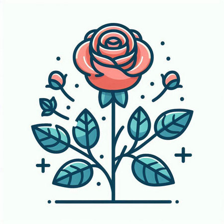 Hand drawn rose flower. Vector illustration in doodle style.のイラスト素材