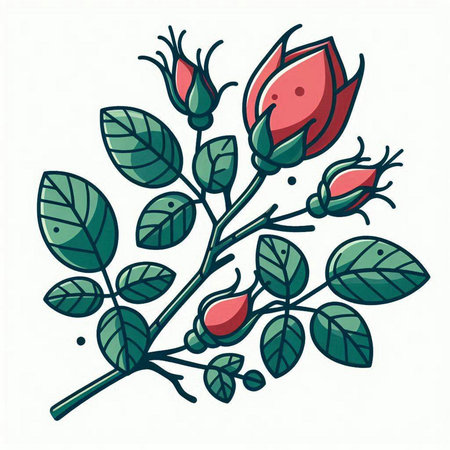 Rose flower. Vector illustration. Isolated on a white background.のイラスト素材