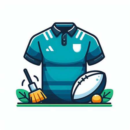 Rugby shirt and ball, vector illustration on white background.のイラスト素材