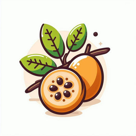 Passion fruit icon. Vector illustration. Isolated on white background.のイラスト素材