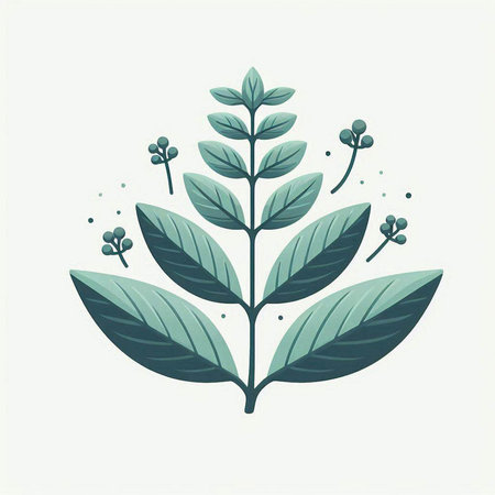Green leaves. Vector illustration. Isolated on a white background.のイラスト素材