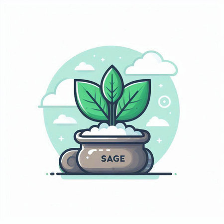 Flowerpot with green leaves. Ecology concept. Vector illustration.のイラスト素材