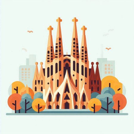 Vector illustration of St. Matthias Cathedral in Budapest, Hungary.のイラスト素材