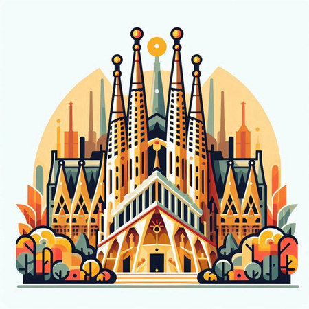 Vector illustration of St. Stephen's Cathedral in Vienna, Austria.のイラスト素材