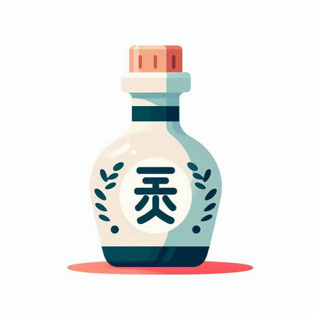 Bottle of chinese herbal medicine. Vector illustration in flat styleのイラスト素材