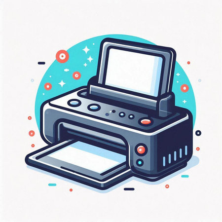 Printer icon in flat style. Vector illustration on white background.のイラスト素材