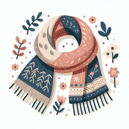 Vector hand drawn illustration. Scandinavian style. Decorative elements for your design.のイラスト素材