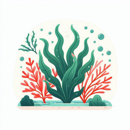 Coral reef. Underwater world. Vector illustration in flat styleのイラスト素材
