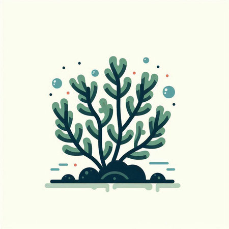 Coral vector illustration. Flat design style. Isolated on white background.のイラスト素材