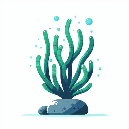 Sea anemone. Underwater life. Vector illustration in cartoon styleのイラスト素材