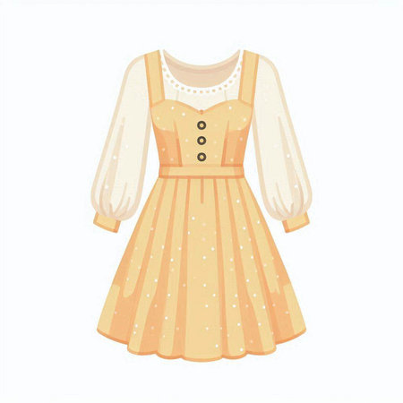 Children's dress isolated on white background. Vector illustration in cartoon style.のイラスト素材