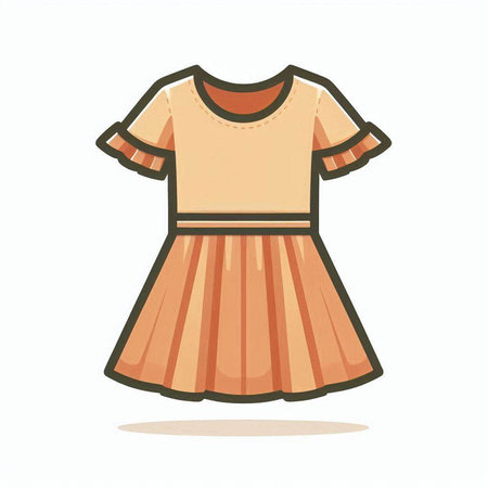 Dress for a little girl on a white background. Vector illustrationのイラスト素材