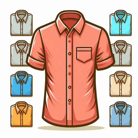 Male shirt icon set. Cartoon illustration of male shirt vector icons for web designのイラスト素材