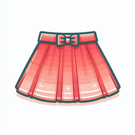 Vector illustration of a red skirt on a white background. Vector illustration.のイラスト素材