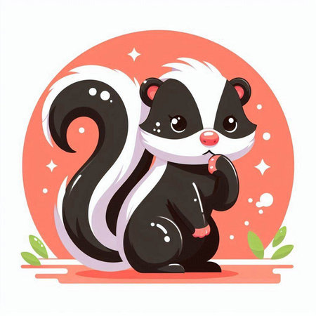 Cute skunk. Vector illustration of a cute cartoon skunk.のイラスト素材