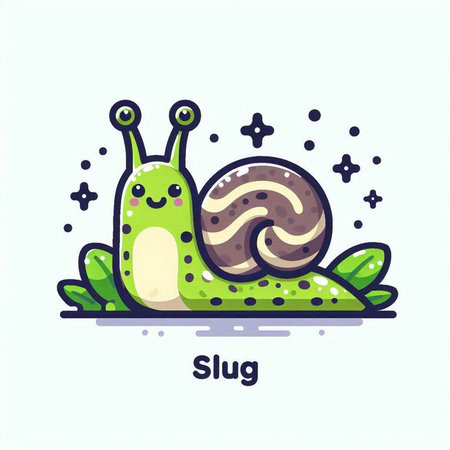 Snail. Cute cartoon character. Vector illustration in flat style.のイラスト素材