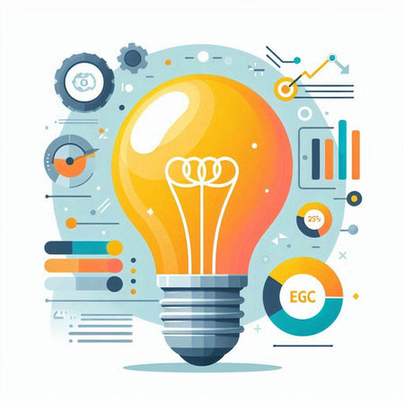 Flat design modern vector illustration concept of creative idea and innovation.のイラスト素材