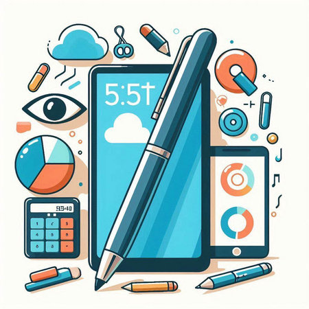 Flat design modern vector illustration concept of online education and e-learning.のイラスト素材