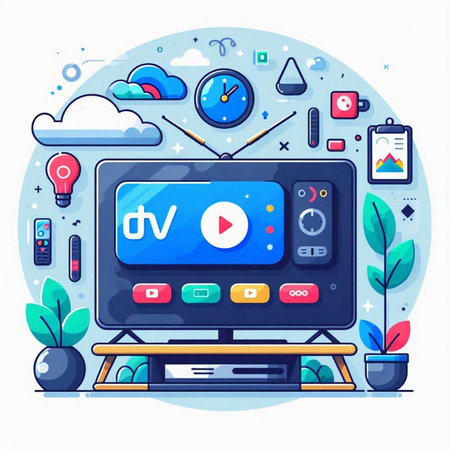 Video streaming concept. Modern flat design vector illustration for web and mobile website.のイラスト素材