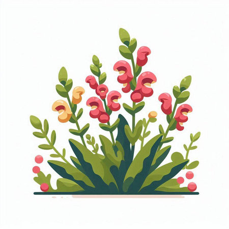 Flower composition. Colorful vector illustration in flat cartoon style.のイラスト素材