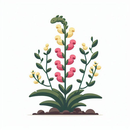 Flowering bush isolated on a white background. Vector illustration.のイラスト素材