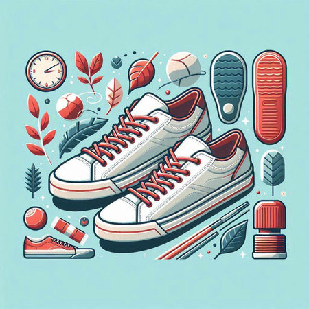 Vector illustration of Sneakers, sneakers, shoes, sneakers, sneakers.のイラスト素材