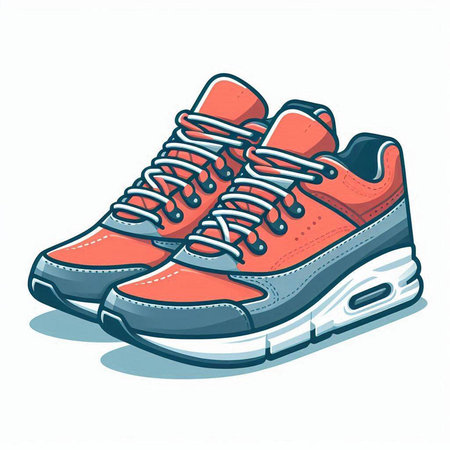 Sneakers isolated on white background. Hand drawn vector illustration.のイラスト素材