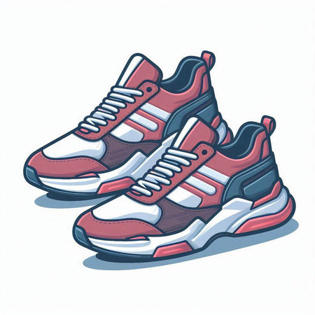 Sneakers on a white background. Vector illustration of sneakers.のイラスト素材
