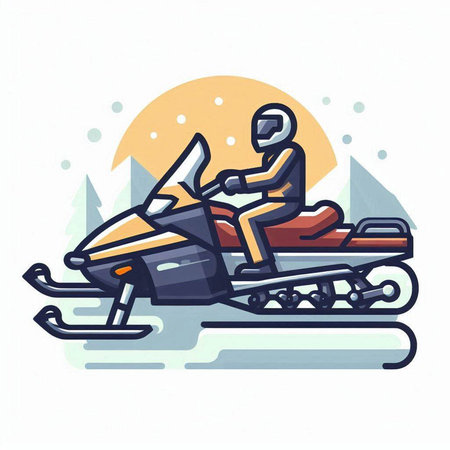 Snowmobile icon. Outline illustration of snowmobile vector icon for web designのイラスト素材