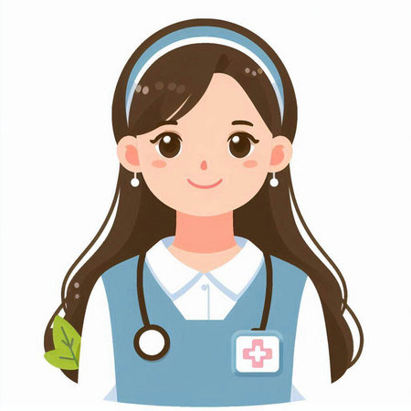 Nurse with stethoscope on white background. Vector illustration.のイラスト素材
