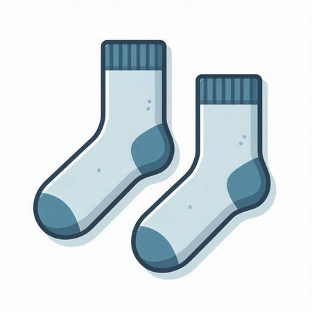 Vector illustration of a pair of socks isolated on a white background.のイラスト素材