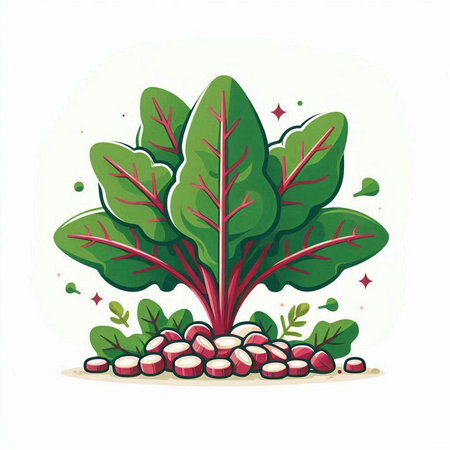 Beetroot vegetable vector illustration isolated on white background. Vector illustration.のイラスト素材