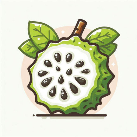 Custard apple vector illustration. Custard apple icon.のイラスト素材