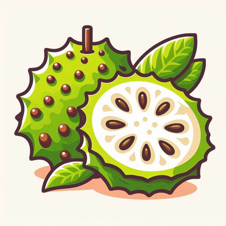 Custard apple. Vector illustration of a custard apple.のイラスト素材