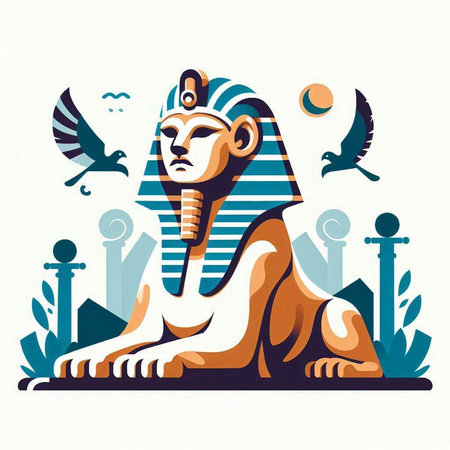 Sphinx, symbol of Egypt. Vector illustration for your designのイラスト素材
