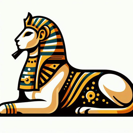 Egyptian pharaoh. Vector illustration of Egyptian hieroglyphs.のイラスト素材