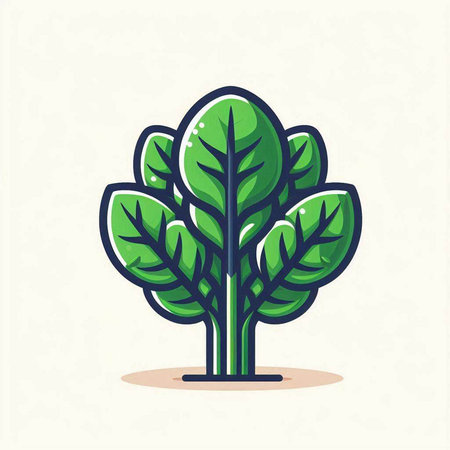 Vector illustration of a stylized green tree on a light background.のイラスト素材